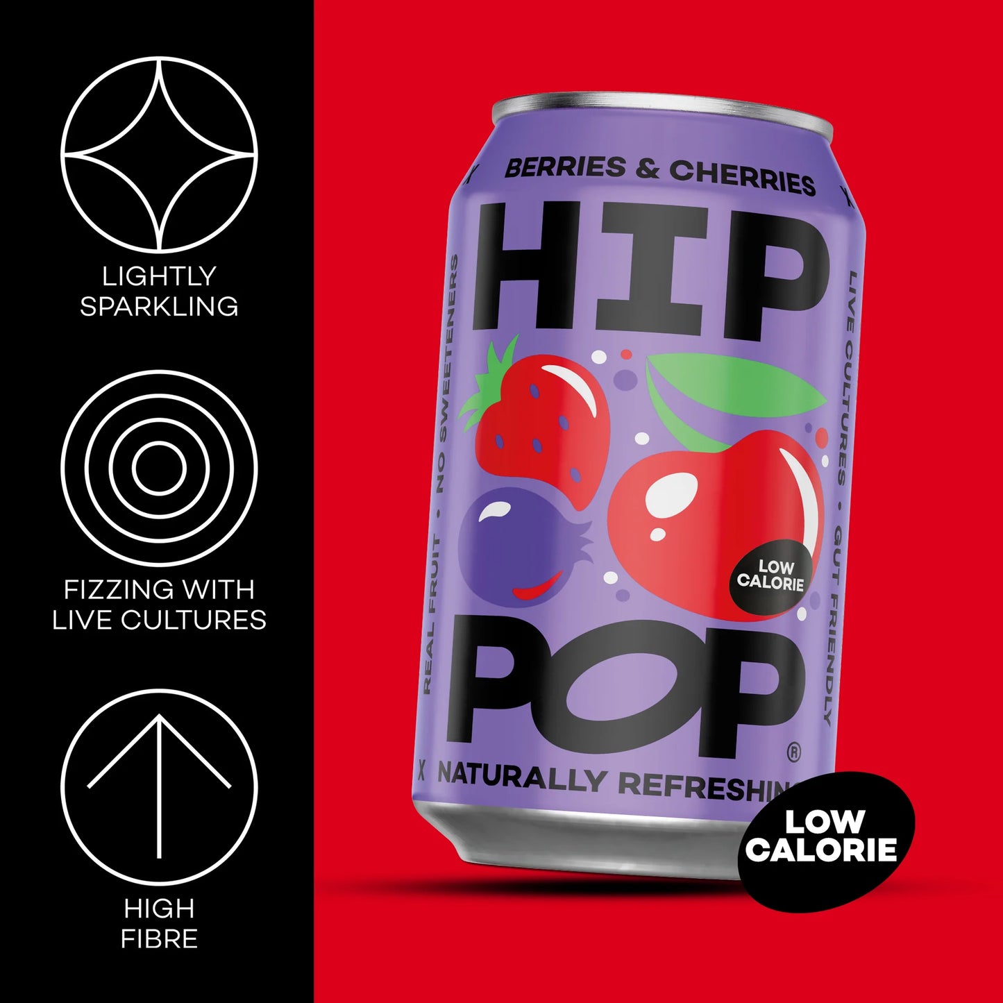 Hip Pop - Cherries & berries - Living Soda 12x