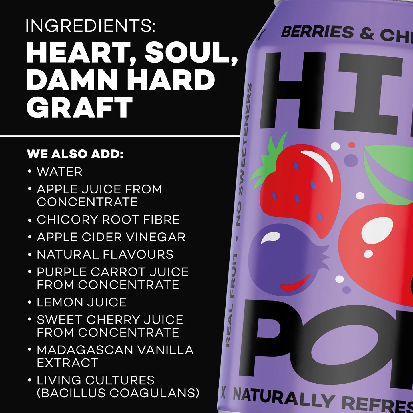 Hip Pop - Cherries & berries - Living Soda 12x